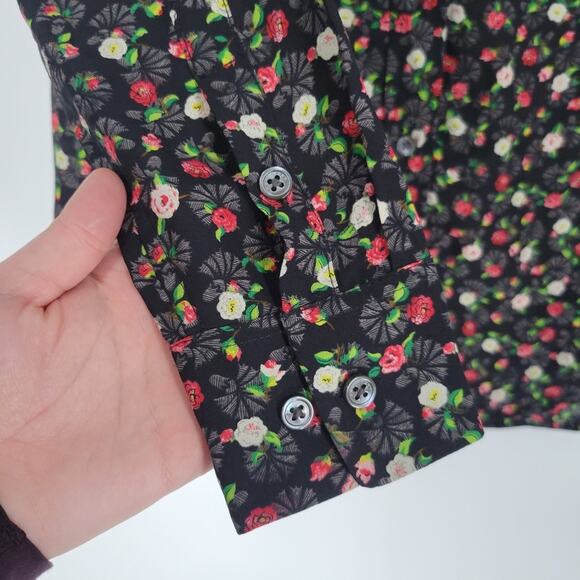 Equipment Black Multi Spectrum Floral Print Slim Signature Blouse XS - Picture 5 of 12